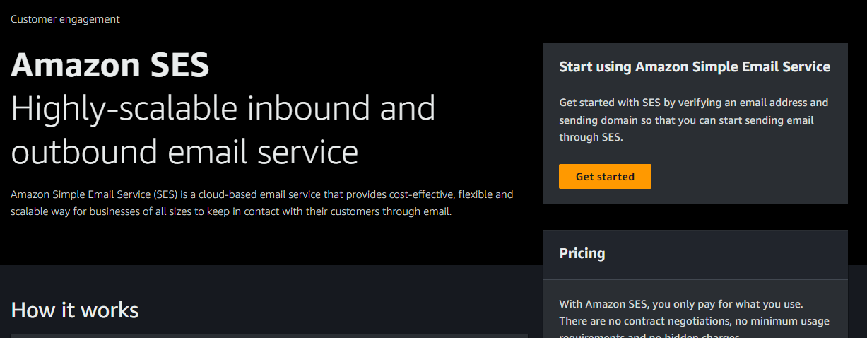 Amazon SES Dashboard