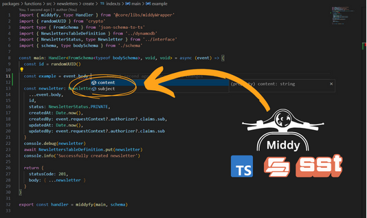 Middy with SST enhancing Serverless experience.