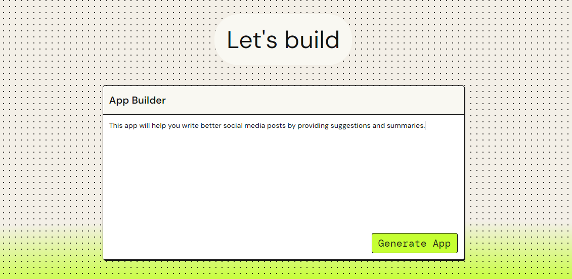 PartyRock app builder interface
